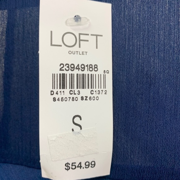 Loft outlet sheer ruffled long sleeve top NWT - Picture 5 of 8